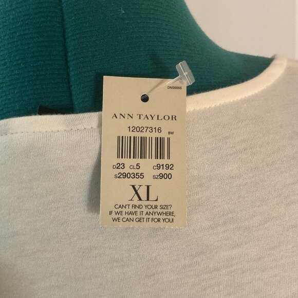 NWT Ann Taylor Misses XL Chiffon-Trimmed Tee - Picture 5 of 5